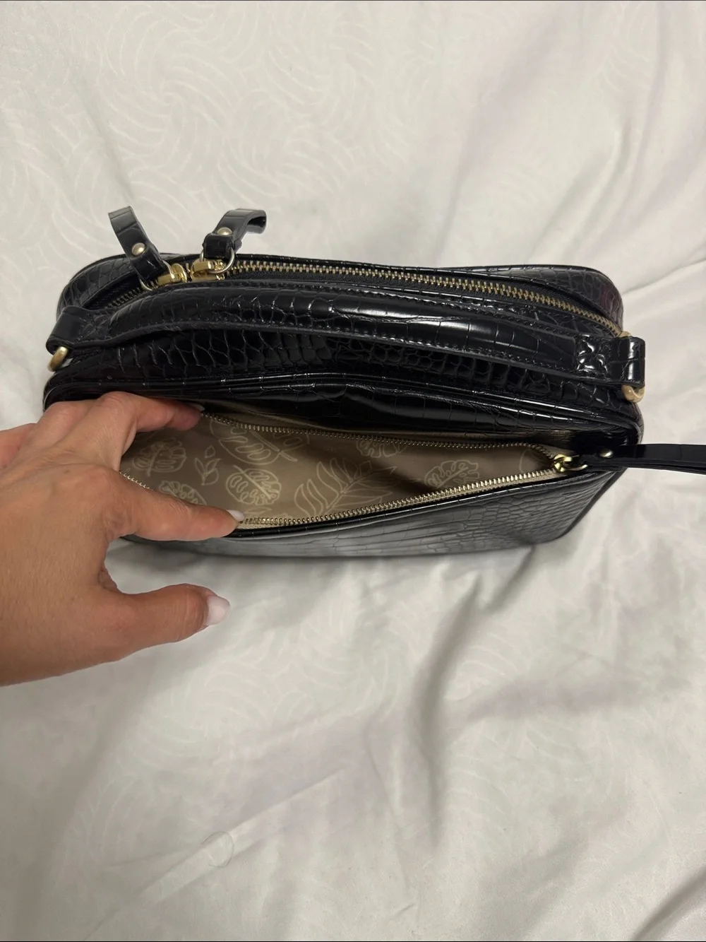 Twelvelittle Luxe Diaper Bag Clutch, Embossed Vegan Leather